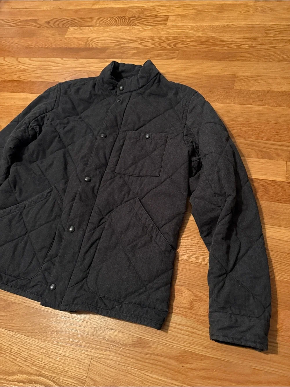 J. Crew Sussex Quilted Jacket Coat Primaloft size medium dark gray